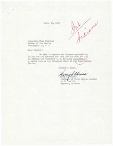 Correspondence Regarding the Reappointment of Principal Chief McIntosh of the Creek Indian Nation, 1963-01-01 - 1963-12-31