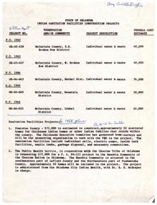 Title: Indian Sanitation Facilities Construction Projects in Oklahoma: A Comprehensive Overview, 1968-07-01