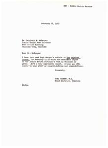 Commendations for Indian Health Division&#39;s Work in Oklahoma, 1967-02-28