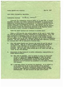 Indian Health Area Director: Public Information Services, 1967-05-25