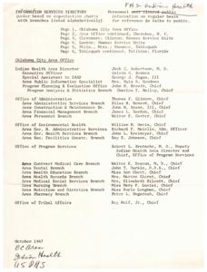 PHS Indian Health Directory: Oklahoma City Area and Service Units, 1967-01-01 - 1967-12-31