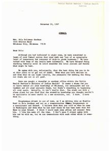 Recommendations for Sula Saltsman Goodman&#39;s Career Transition, 1967-11-10