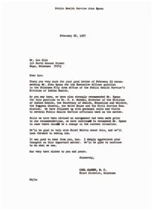 Recommendation for John Spaan as Executive Officer of Public Health Service&#39;s Division of Indian Health, 1967-02-23