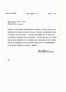 Reconsideration of Appointment for Executive Officer of Oklahoma City Area Office, 1967-03-02