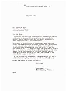 Support for Mr. John Spaan in Filling the Executive Officer Position, 1967-04-06