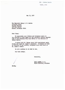 Support for John Spaan&#39;s Appointment in Indian Health Division of Oklahoma City Area Office, 1967-05-15