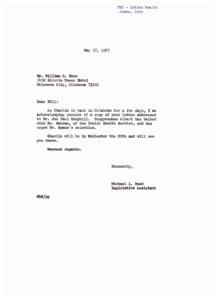 Support for John Spaan&#39;s Selection in the Public Health Service Office, 1967-05-12