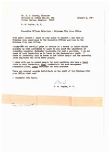 Concerns Regarding Executive Officer Selection in Oklahoma City Area Office, 1967-01-06