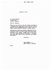 Recommendation for John Spaan for Executive Officer Position in U.S. Public Health Service Division of Indian Health, 1967-01-09