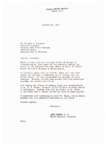 Recommendation for John Spaan for Executive Officer Position in Public Health Service, 1967-01-17