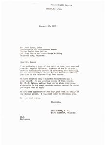 Support for John Spaan&#39;s Career Growth in Public Health Service, 1967-01-23