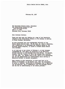 Resolution Requesting Qualified Personnel for Oklahoma Indian Health Service, 1967-01-01 - 1967-12-31