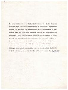 Modernizing the Talihina Indian Hospital: A Proposal for Improved Health Services, 1967-02-20