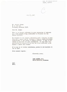 Title: Establishment of Work Program for Indian Children in Talihina, Oklahoma, 1967-06-02