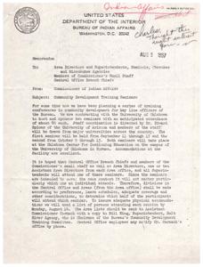 Community Development Training Seminars for Bureau of Indian Affairs Personnel, 1967-01-01 - 1967-12-31