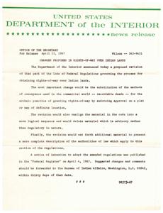 Proposed Changes to Rights-of-Way Over Indian Lands Regulations, 1967-04-04