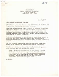 Notification of Approval for Indian Personality Development Operational Project under Title III of the Elementary and Secondary Education Act of 1965 (P.L. 89-10), 1966-11-14