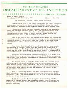 BIA Invests Nearly $200 Million in Indian School Facilities: A Six-Year Report, 1961-07-01