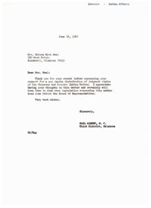 Per Capita Distribution of Judgment Claims: A Letter from Mrs. Zelena Kyrk Neal, 1967-06-14
