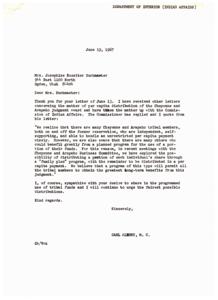 Request for Per Capita Distribution of Cheyenne and Arapaho Judgment Award, 1967-06-13