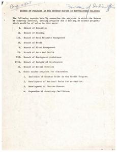 Status of Projects in the Choctaw Nation Southeastern Oklahoma: A Comprehensive Overview, 1966-12-16