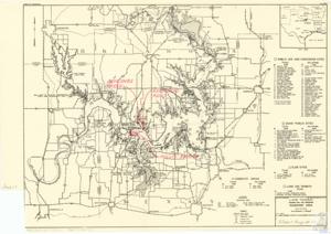 ["The document is a detailed map produced by the U.S. Army Corps of Engineers, featuring extensive information about areas in Texas and Oklahoma. It includes geographical locations such as Tishomingo, Milburn, Colorado, Kansas, Missouri, and many others. The map also highlights bodies of water like Lake Texoma, Gulf of Mexico, Red River, and Cumberland. It lists wildlife management areas, national wildlife refuges, and various recreation and resort sites. Furthermore, it provides additional data about reservoirs, roads, airports, and project boundaries. The map seems to be part of a larger project by the Corps of Engineers, labeled Albert Maps # 192."]