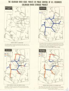 ["The document discusses the Colorado River Storage Project, focusing on the control of U.S resources. It outlines the Bureau of Reclamation's proposal for interconnecting generating sites with load centers in the Colorado River Storage Project (CRSP) area. It also presents the existing transmission lines and notes that private utilities have not made efforts to interconnect their systems. The document further mentions support for the federal system on its merits and criticizes the utilities' proposal, which they argue would increase consumer costs."]