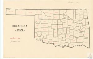 ["The document contains information about transfers in 1947, possibly detailing population or resource distribution across various counties in the state of Oklahoma. It lists names such as Cimarron, Texas, Craig, Ottawa, Beaver, Harper, Woods, Alfalfa, Grant, Kay, Osage, Nowata, Rogers, Ellis, Garfield, Noble, Mayes, Major, Delaware, Woodward, Payne, Pawnee, Adair, Blaine, Logan, Creek, Tulsa, Dewey, Kingfisher, Wagoner, Lincoln, Okmulgee, Roger Mills, Muskogee, Custer, Canadian, Oklahoma, Sequoyah, Okfuskee, McIntosh, Caddo, Washita, Beckham, Cleveland, Grady, Hughes, Pittsburg, Haskell, Greer, Kiowa, Latimer, McClain, Comanche, Garvin, Coal, Jackson, Pushmataha, Stephens, Atoka, Le Flore, Tillman, McC"]