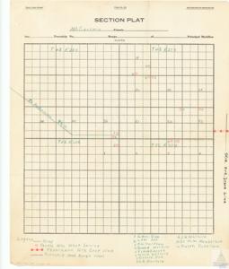 ["The document is a section plat map produced by Manly Office Supply Co., Oklahoma City, for McCurtain County. The map includes details of various townships and range lines, with specific locations marked for individuals such as Lem Due, J.H Warford, Dr. M.M Henderson, and others. It also features different meridians and legends for roads. This map is classified under Albert Maps, Folder 4, Item: 108 in the Carl Albert Center."]