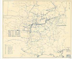 ["The document is a detailed map showcasing the electrical grid system in various regions of the United States. It includes existing and proposed voltage lines, power dams, and electric companies such as Union Electric, Empire District Electric Company, and Arkansas Power & Light Company. The map also features power dams, electric systems, and service areas associated with different power entities. It shows the locations of cities, towns, and geographical features like rivers and mountains. The map is labeled with a legend for easy understanding."]