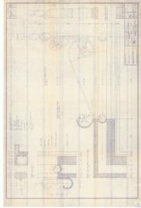 ["This document provides detailed project specifications for the exterior signs at Capitol Hill, including materials such as steel, bronze, and wrought iron, along with measurements and engineering details. It also includes information about the architect, George M. White FAIA, and the date of creation, 3/10/75. The document encompasses details of the frame and decoration, side view of the final design, and other specific aspects like the use of a countersunk Phillips head."]