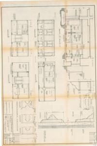 ["The document provides detailed specifications and measurements for a project involving the relocation of a House Barber Shop to Room HB-5 in the United States Capitol Building. It includes information about various elements such as mahogany prints, plywood, wall cabinets, mirror placements, and chair rails, as well as floor and foundation conditions. Also, it features several sections, elevations and details of the project, with specific scales for precision. The project was approved by George M. White, FAIA, the Architect of the Capitol, on October 15, 1975."]