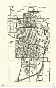 ["The document details a map of the City of McAlester, marking notable locations such as Youth Lake, Coal Ridge Avenue, Rock Avenue, the state penitentiary, sewage disposal, Clay Mill Avenue, Morris Avenue, the city limits, and the Carl Albert Center. Other features include Hardy Springs and various streets and avenues."]