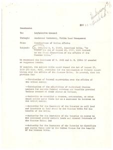 Recommendation from the Commissioner of Indians Affairs to 'Legislative Counsel' to support S. 3445 and H.R. 15866, 1979-05-11