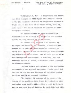 Press Release Highlighting the Contributions of Native Americans and the Effect of Education