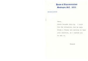 Memorandum correspondence from Howard to Dave Regarding Enclosed Proposed Amendment&#39;s Section 1