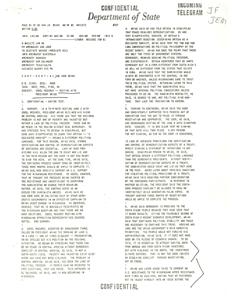 Incoming Telegram titled "Confidential Department of State"
