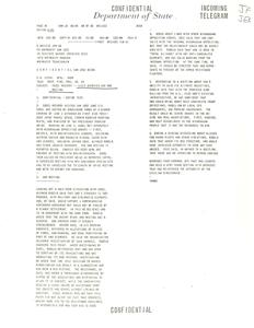 Incoming Telegram titled "Confidential Department of State"