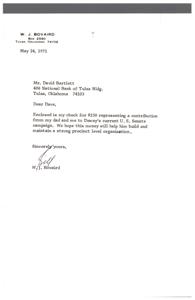 1971 Donation Letter for Dewey&#39;s U.S. Senate Campaign, 1971-05-24