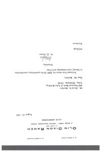 1971 Letter from W. O. Dixon regarding Campaign Contributions, 1971-08-17