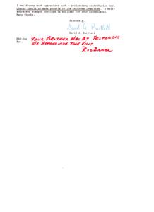 Letter Requesting Preliminary Contribution for The Oklahoma Committee, 1973-01-01 - 1974-12-31