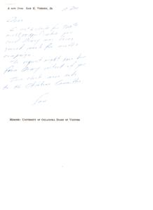 Apology Letter to Sam K. Viersen; Jr. for Funding Request Error, 1971-12-16