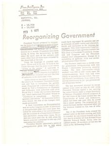 ["President Nixon's proposal to reorganize the federal government to make it more efficient and bring it closer to the people was met with skepticism and rejection by Congress. Past attempts at government reorganization by presidents have also faced challenges and limited success. The idea of merging cabinet seats and creating new agencies has been discussed throughout history, but few changes have been made permanent. Congress has often resisted efforts to consolidate government agencies and departments."]