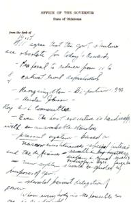 ["The text discusses proposals for restructuring and reducing the number of cabinet lead departments in the Oklahoma state government. It also mentions reorganization, the need for a more efficient structure, and the importance of delegation of power. The text emphasizes the importance of industry and agriculture in decision-making processes."]