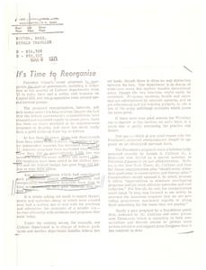 ["The text discusses President Nixon's proposals to reorganize the federal government, including reducing the number of Cabinet departments. It argues that the reorganization is long overdue due to the expansion of government responsibilities without a corresponding overhaul of the organizational structure. The text suggests that the proposed reorganization makes sense and should be supported by both conservatives and liberals for more efficient operation and cost reduction. It criticizes the current system for its inefficiencies and lack of adaptation to modern challenges."]