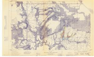 ["Eufaula Reservoir. 10.5 x 17.1. United States, Dept. of the Army, Tulsa District Corps of Engineers, 1950."]