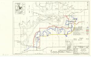 ["Kaw Reservoir, Relocation of Osage County Roads, General Plan I. 10.5 x 17. United States, Dept. of the Army, Tulsa District Corps of Engineers, 1974."]