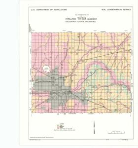 ["Soil Interpretation Map of Limitations for Dwellings Without Basement, Oklahoma County, OK. 9 x 11. U.S. Dept. of Agriculture, Soil Conservation Service, 1973."]