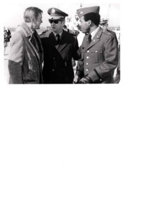 ["The image depicts Dewey Bartlett standing with Colonel Anthony A. Smith and Captain W. A. Soders"]