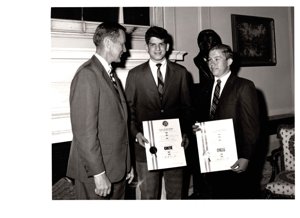 ["The image depicts Dewey Bartlett standing with Steven W. Schiff and Darrell McCaslin"]